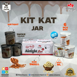 Pack of 2 and 6 KIT KAT Jars for Kitchen STORAGE SNACK JAR Spice JARS SET Masala / Sugar / Cheeni / Biscuits / Daal / Spice JAR FOOD GRADE PURE PLASTIC 650 ml