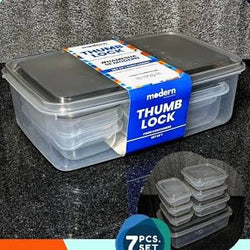 Modern thumb lock set of 7 containers