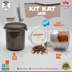 Pack of 2 and 6 KIT KAT Jars for Kitchen STORAGE SNACK JAR Spice JARS SET Masala / Sugar / Cheeni / Biscuits / Daal / Spice JAR FOOD GRADE PURE PLASTIC 650 ml