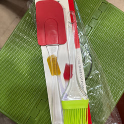 Set of 2 - Silicon Basting Brush & Spatula