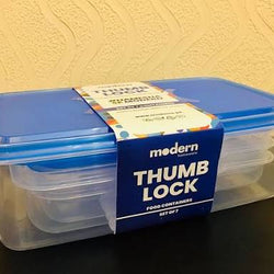 Modern thumb lock set of 7 containers