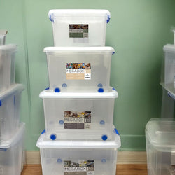 Mega Multipurpose Rolling Blue Storage Box premium collection with Lid white colour