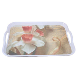 Rosegold Melamine Rectangular Serving Tray With Handles - Hommold