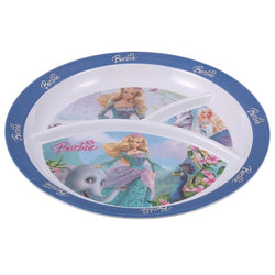 White and Blue Melamine Plastic Tray with 3 Partitions