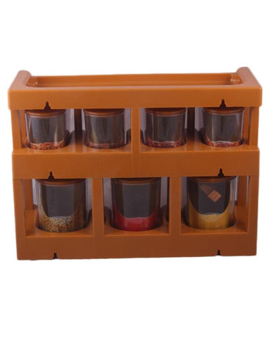 hommold-Master Chef 2-Tier Spice Rack With 7 Spice Jars