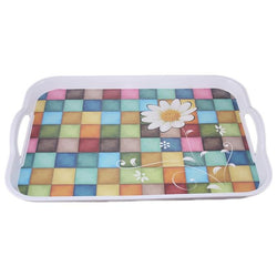 Deluxe Melamine Rectangular Serving Tray With Handles - Hommold