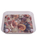 White Plastic Tray with Beautiful Sea Shells Printed Design