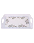 Adorable Flowers Printed White Plastic Tray
