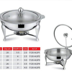 Buffet Serving Dish Round With Glass Lid - (2 Litres - 4 Litres) - Hommold