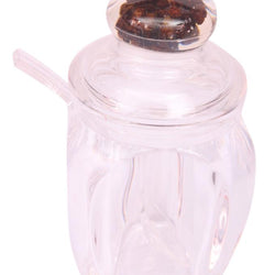 Jar, Salt & Pepper Shakers Set With Stand - Transparent - Hommold