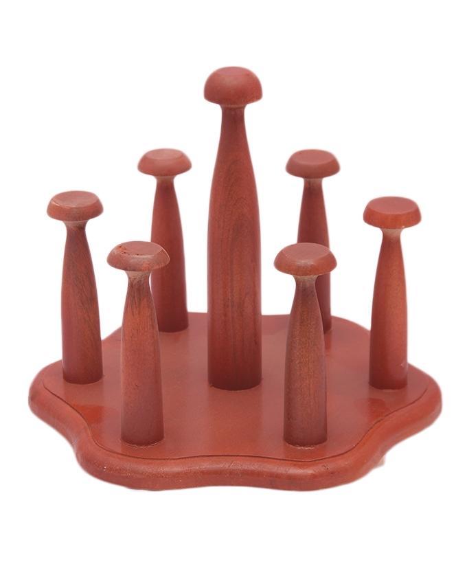 hommold-Round Wooden Glass Rack Stand