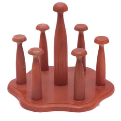 Round Wooden Glass Rack Stand