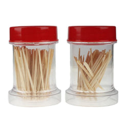 Pack of 2 - Dreamland Clear Plastic Toothpick Holders With Toothpicks - Hommold
