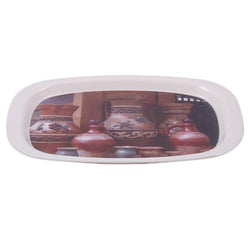 White Plastic Tray with Round Edges
