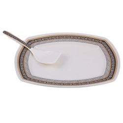 Set of 2 - Victory Melamine Large Serving Dish & Serving Spoon - Hommold