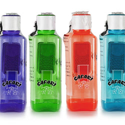 Pack Of 4 - Safari Star Water Bottle 750 ml Clear Plastic Material With Rubber Grips - Hommold