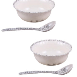 Set of 2 - Raffles Melamine Large Serving Bowl & Serving Spoon - Hommold