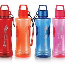 Pack Of 4 - Safari Water Bottle 800 ml Clear Plastic Material With Rubber Grips - Hommold