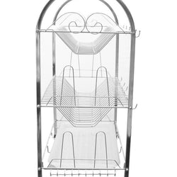 Stainless Steel 3 Tiered Kitchen Rack With Drainage Tray