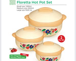 Homecare Floretta Hotpot 3pcs with Plastic Lid - Hommold
