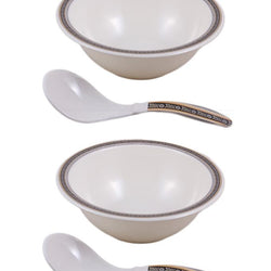 Set of 2 - Victory Melamine Large Serving Bowl & Serving Spoons - Hommold