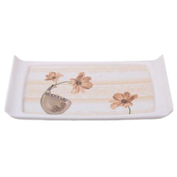 White Plastic Tray with Beautiful Sunflower Printed Design