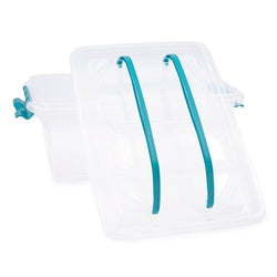 Clear Plastic Storage Container Teal Clip 7 litres - Hommold