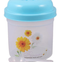 Clear Spice Jar Set - 4 pcs With Spoon & Wall Wountable Rack - Blue - Hommold