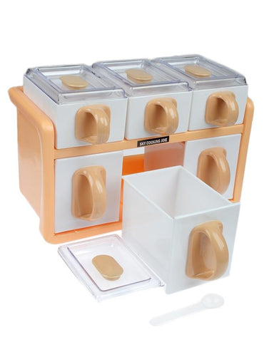 hommold-Cooking Joy 2-Tier Spice Rack With 6 Spice Jars