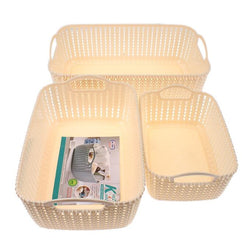 Estillo Multipurpose Vanity Shelf Storage Baskets - Set of 3 - Hommold