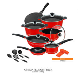 Omega Plus Cookware Set Ceramic Coating - 18 Pcs - Hommold