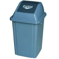 Outdoor Garbage Push Bin Trash Can 60 Litres - Grey - Hommold