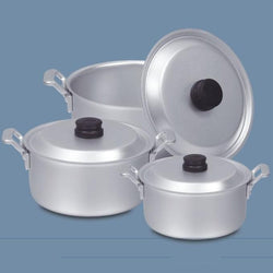 Pack of 3 - Aluminium Casted Handle Set - Silver - Hommold