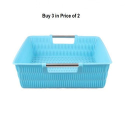 Pack of 3 - Multipurpose Storage Basket With Steel Handel - Hommold