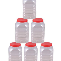 Pack of 6 - Spice Jars & Storage Containers - Red - Hommold