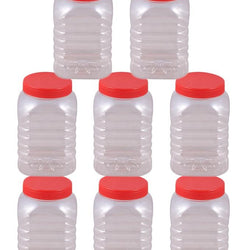 Pack of 8 - Spice Jars & Storage Containers - Red - Hommold