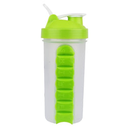 Pill & Vitamin Organizer Water Bottle - Green - Hommold