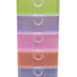 Portable Storage Unit  - 5 Drawers - Multicolor - Hommold
