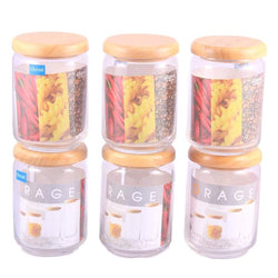 Set of 6 - Ocean Pop Jars With Wood Lid - Hommold
