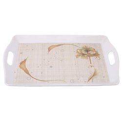 Flower Printed Melamine Plastic Tray for Serving
