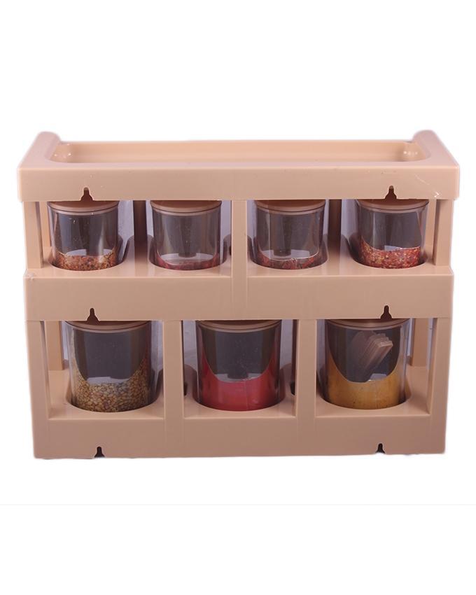 Master Chef 2-Tier Spice Rack With 7 Spice Jars - Hommold