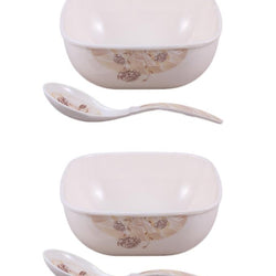 Set of 2 - Fuoco Melamine Large Serving Bowl & Serving Spoon - Hommold