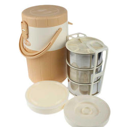 Decora Mega Lunch Carrier With 3 Stainless Steel Bowls 900ml & 1 Plastic Bowl - Hommold