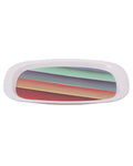 White Plastic Tray with Multicolor Printed Design
