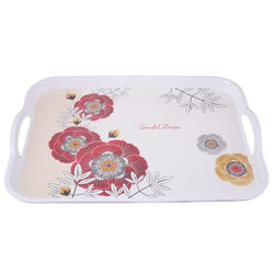 Multi - Floral Melamine Rectangular Serving Tray With Handles - Hommold