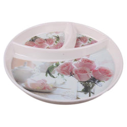 Round Shaped Melamine Plastic Tray with 3 Partitions