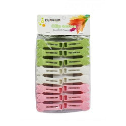 Plastic Clothing Line Pegs Hooks Extra Value Pack of 16 - Hommold