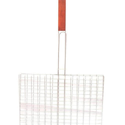 Jumbo BBQ Square Grill Pan Wooden Handle 16 x 12 Inches - Hommold