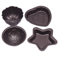 Pack of 4 - Non-Stick Baking Moulds Set - Grey - Hommold