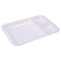 White Plastic Melamine Tray with 3 Partitions